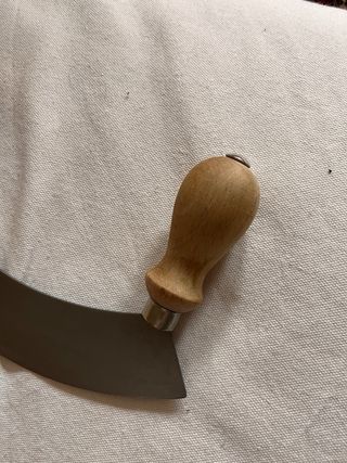 Mezzaluna Acciaio Inox con Manici in Legno