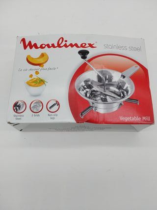 Moulinex Classic - Molinillo de verduras manual, incluye dos parrillas, acero inoxidable, tamaño pequeño, apto para lavavajillas