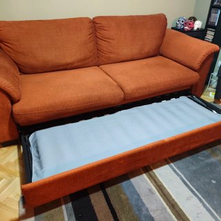 Sofá Cama Tela Naranja/Rojo