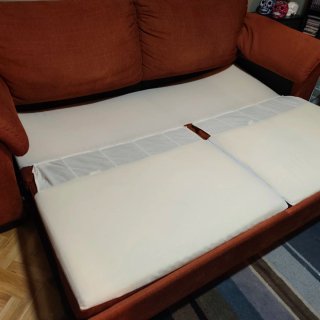 Sofá Cama Tela Naranja/Rojo