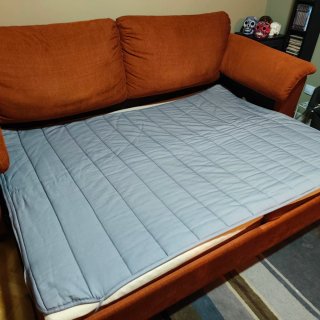 Sofá Cama Tela Naranja/Rojo