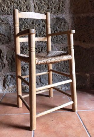 Trona Vintage infantil madera Torneada antigua
