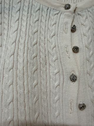 Cardigan Zara Maglia Trecce Rosa Cipria