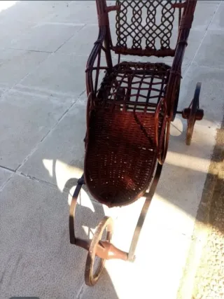 Cochecito Muñecas Antiguo Mimbre
