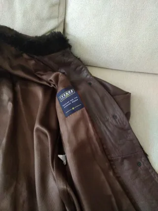 Chaquetón de piel ovino marrón mujer