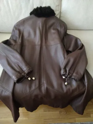 Chaquetón de piel ovino marrón mujer