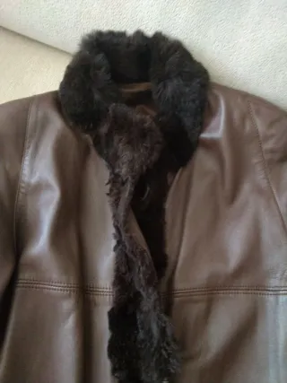 Chaquetón de piel ovino marrón mujer