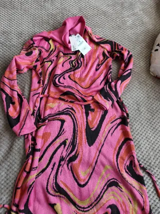 Vestido de punto Zara multicolor