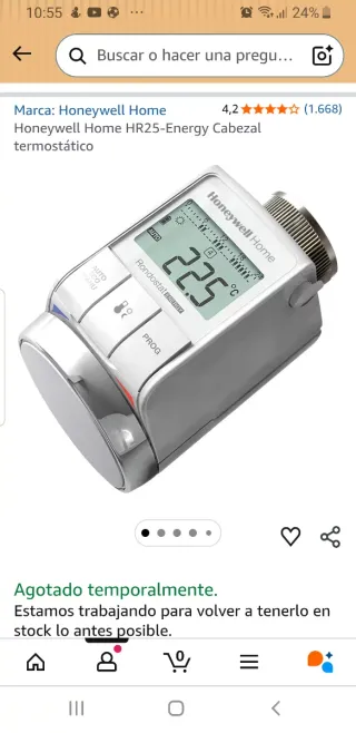 Cabezal Termostático Honeywell HR-25 para radiador