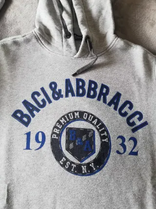 Felpa Baci & Abbracci Grigia con Cappuccio