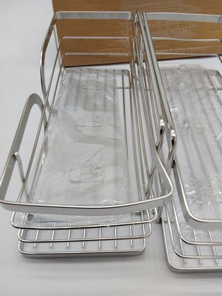 Adhesivo Estantes Cesta para Ducha de Baño Gran Capacidad 304 Acero Inoxidable Ducha Estanteria Organizador para Cocina o Baño 2