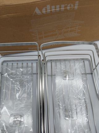 Adhesivo Estantes Cesta para Ducha de Baño Gran Capacidad 304 Acero Inoxidable Ducha Estanteria Organizador para Cocina o Baño 2