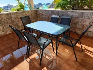 Conjunto mesa y 6 sillas jardín/terraza