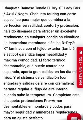 Chaqueta Dainese Mujer, Talla M