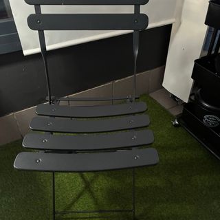 Mesa y 2 Sillas Plegables Metal Negro