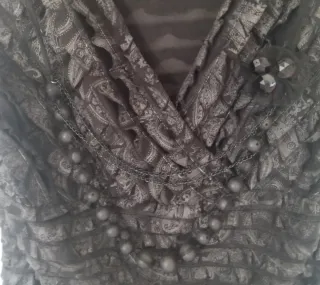 Blusa Charleston Negra Plateada Talla M