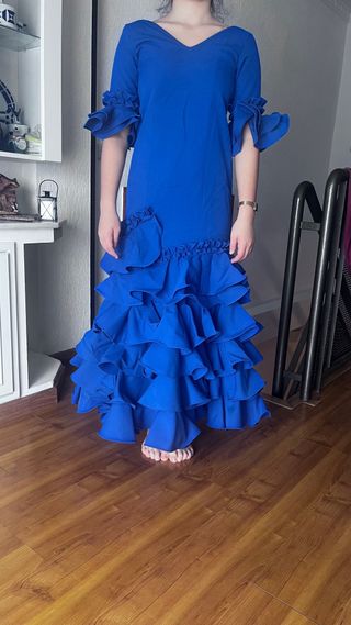 Traje de Flamenca Azul, Talla 13