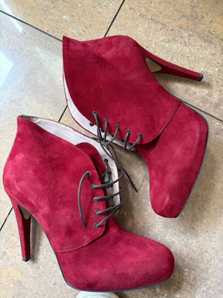 Botines Rojos Tacón Aguja