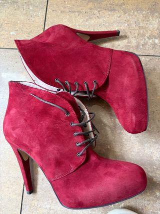 Botines Rojos Tacón Aguja