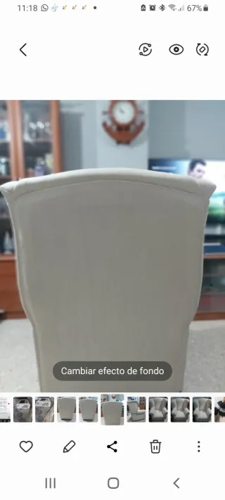 Butacón beige hecho a mano como nuevo