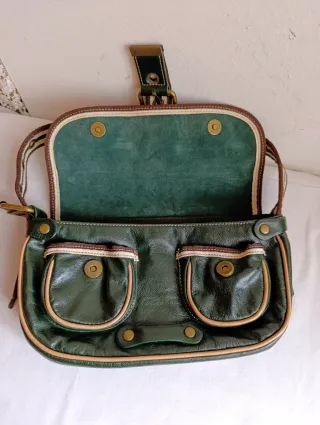 Borsa Coccinelle, vintage 00s Y2K, in pelle, verde