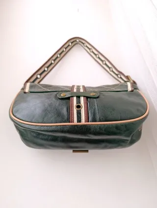 Borsa Coccinelle, vintage 00s Y2K, in pelle, verde