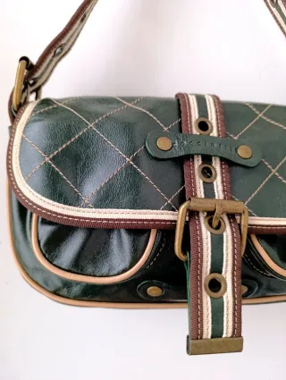 Borsa Coccinelle, vintage 00s Y2K, in pelle, verde