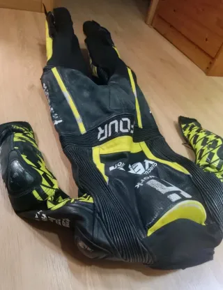 Traje moto cuero XFour racing talla 10