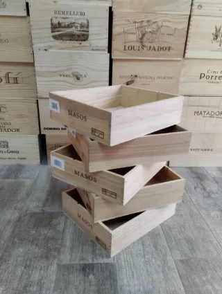 5 Cajas de Madera expositores y almacenaje