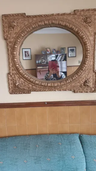 Espejo Antiguo Dorado para Restaurar