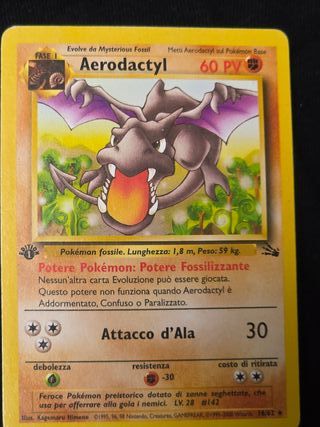Carta Pokémon Aerodactyl 1ª Edizione Good