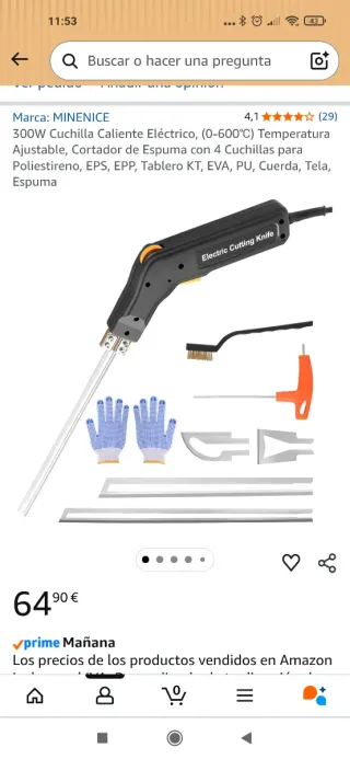 Herramienta de corte para espuma