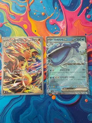 Cartas Pokémon Charizard EX y Wailord EX