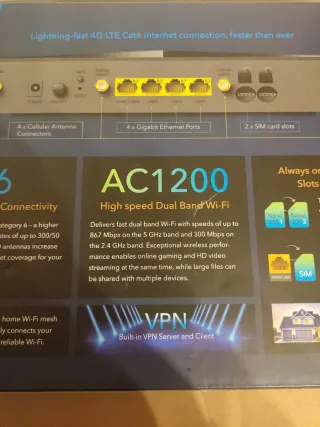 Router Cudy 4G LTE Cat 6 Wi-Fi LT700