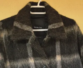 Chaqueta Massimo Dutti cuadros marrón y beige