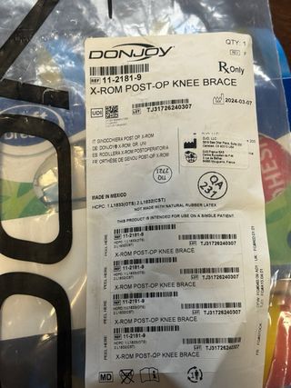 Ginocchiera post-operatoria DonJoy X-ROM – nuova