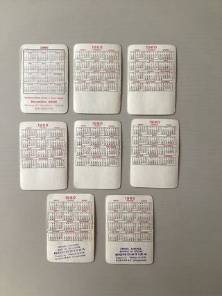 8 Calendarios de bolsillo 1980 Dantzaris