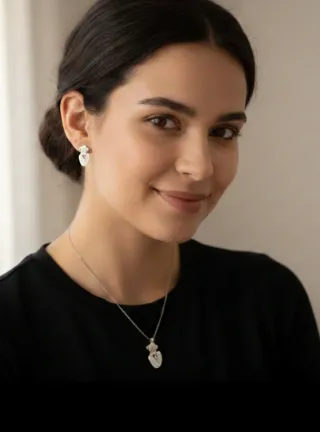 Conjunto collar y pendientes mamá y bebé acero