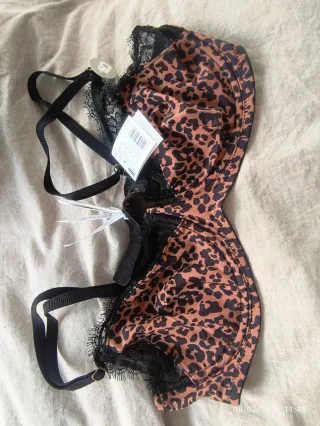 Sujetador Women'secret Animal Print Negro/Marrón