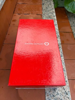 Sandalias Martini Osvaldo Tacón Rojo y Dorado