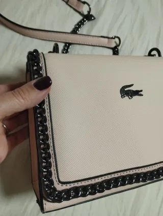 Bolso Lacoste rosa y negro