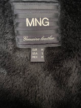Chaqueta Mango Piel Negra Mujer