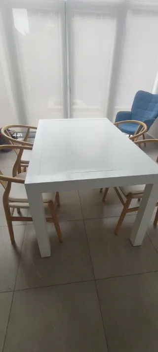Mesa extensible madera blanca 140/190