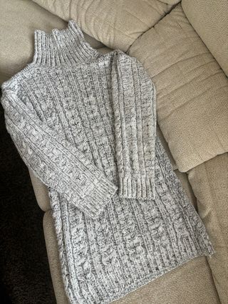 Vestido jersey cuello alto mujer