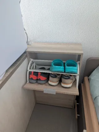 Zapatero de madera 2 cajones