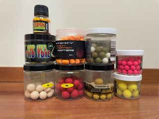 Lote señuelos pesca: Pop Ups, Wafters, Boilies