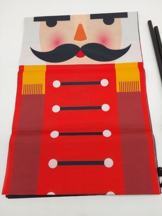 JIASHA Pancartas Navideñas de Cascanueces para Puerta de Casa, Decoración de Navidad, Interior y Exterior, 1 Pair 180 x 30cm (A)