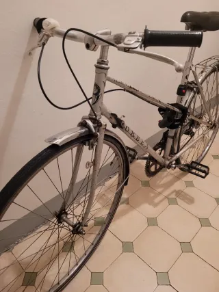 Bicicleta de paseo plateada