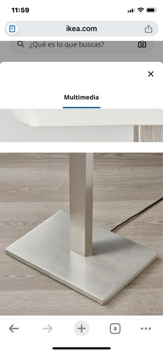 Lámpara de pie IKEA TOMELILLA niquelada