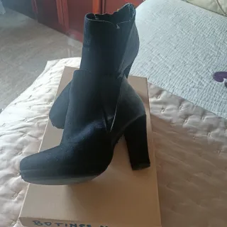 Botines Fosco Piel Negro Talla 37